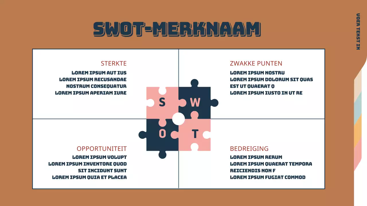 SWOT-diagramontwerp met een eenvoudig folderconcept