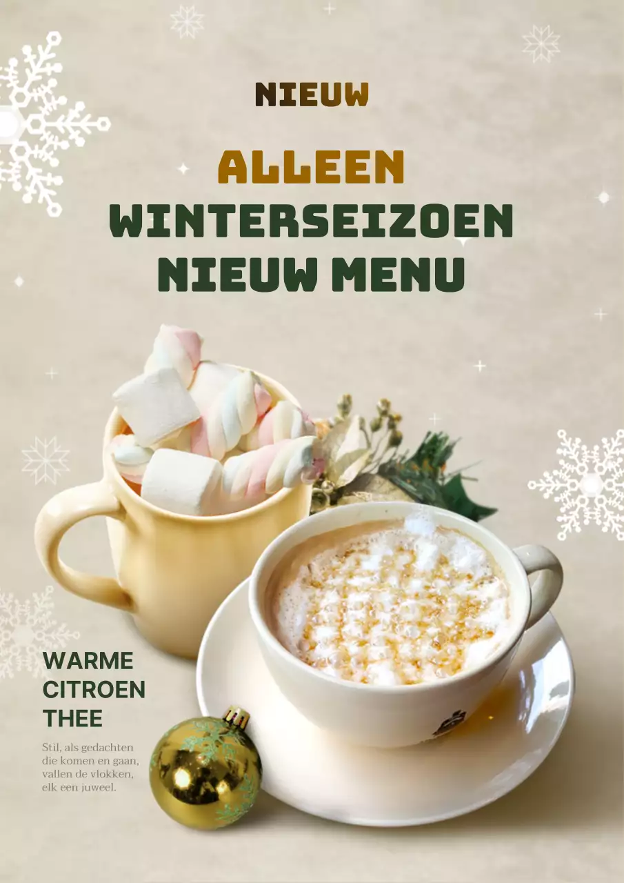 Winter Marshmallow Latte drinkmenu webposter