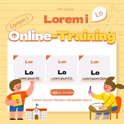 Gelber Schwerpunkt für Typografie in der Online-Bildung