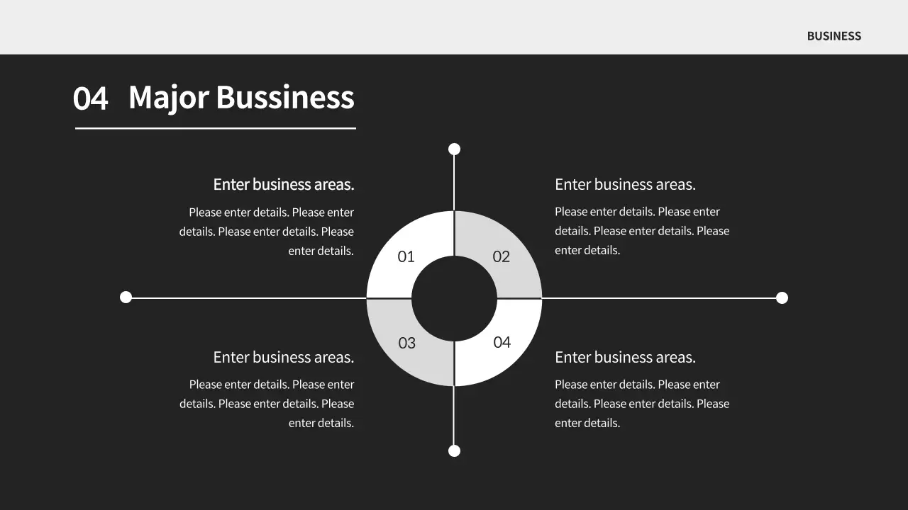 A simple company profile in black and white