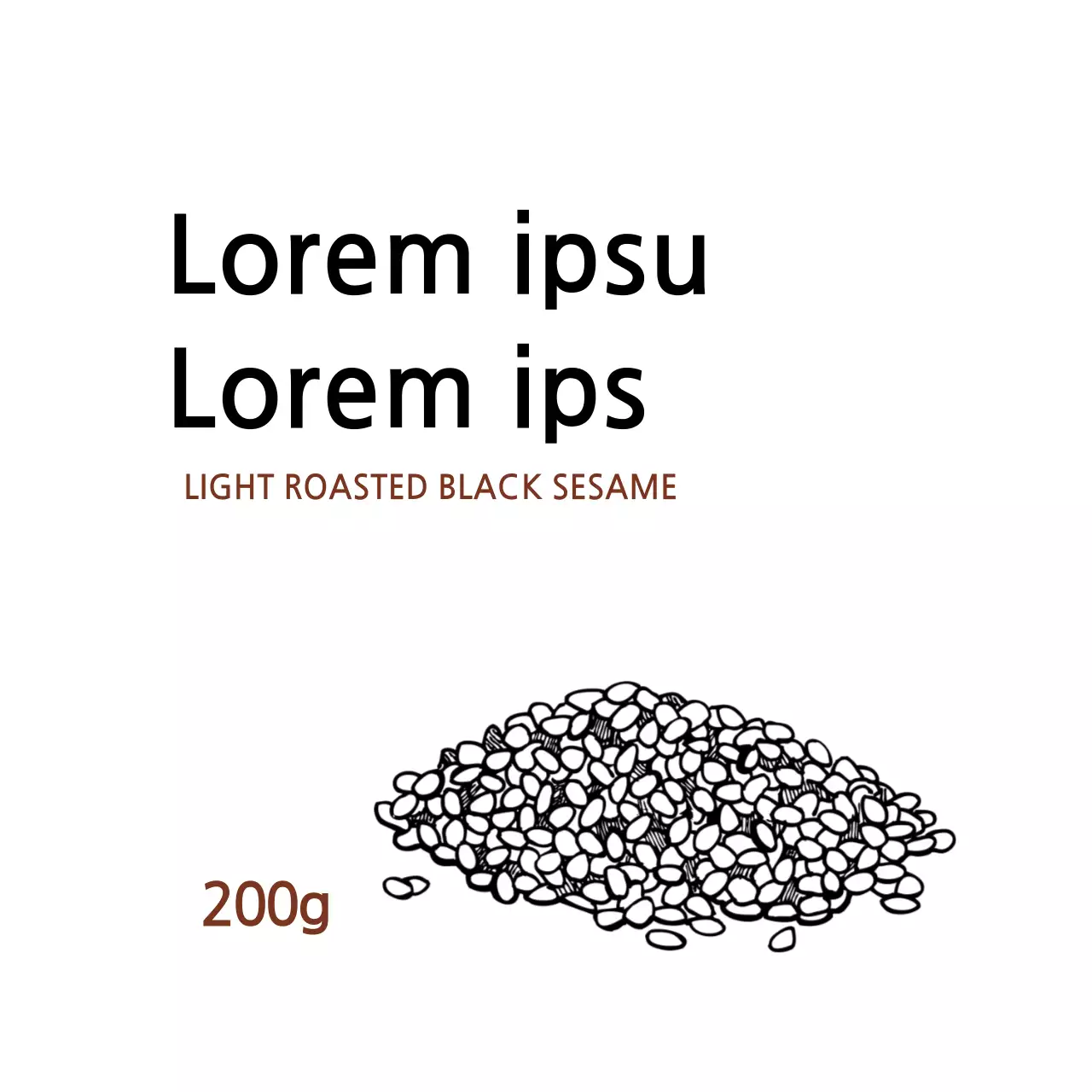 Ilustrasi putih label hitam makanan bersih