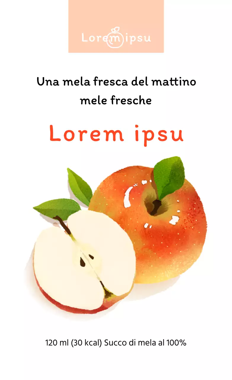 Adesivi rossi acquerellati con sensazione di succo di mela