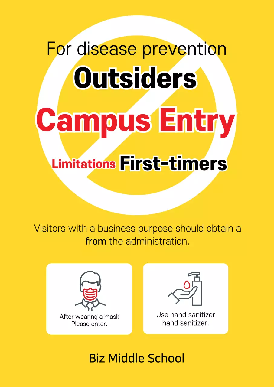 Biểu tượng màu vàng Thông tin về hạn chế ra vào khuôn viên trường