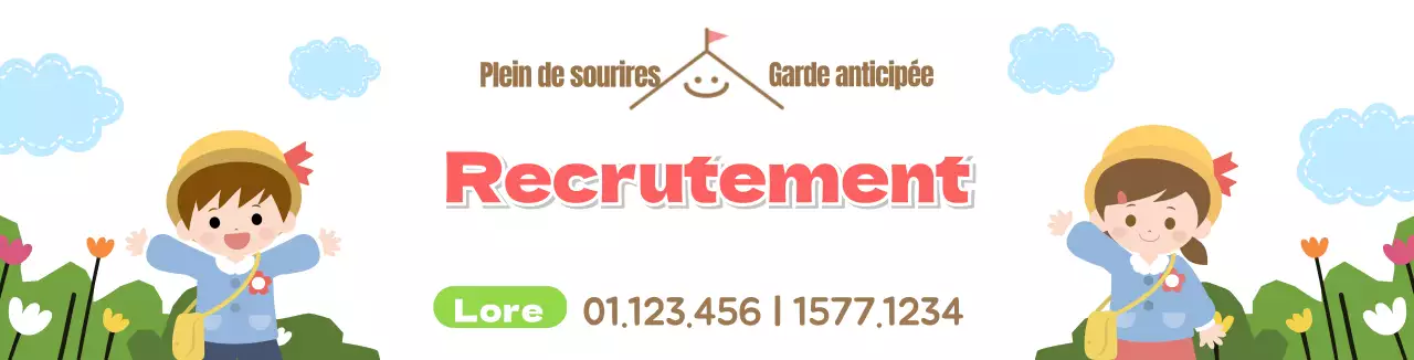 Recrutement promotionnel blanc mignon
