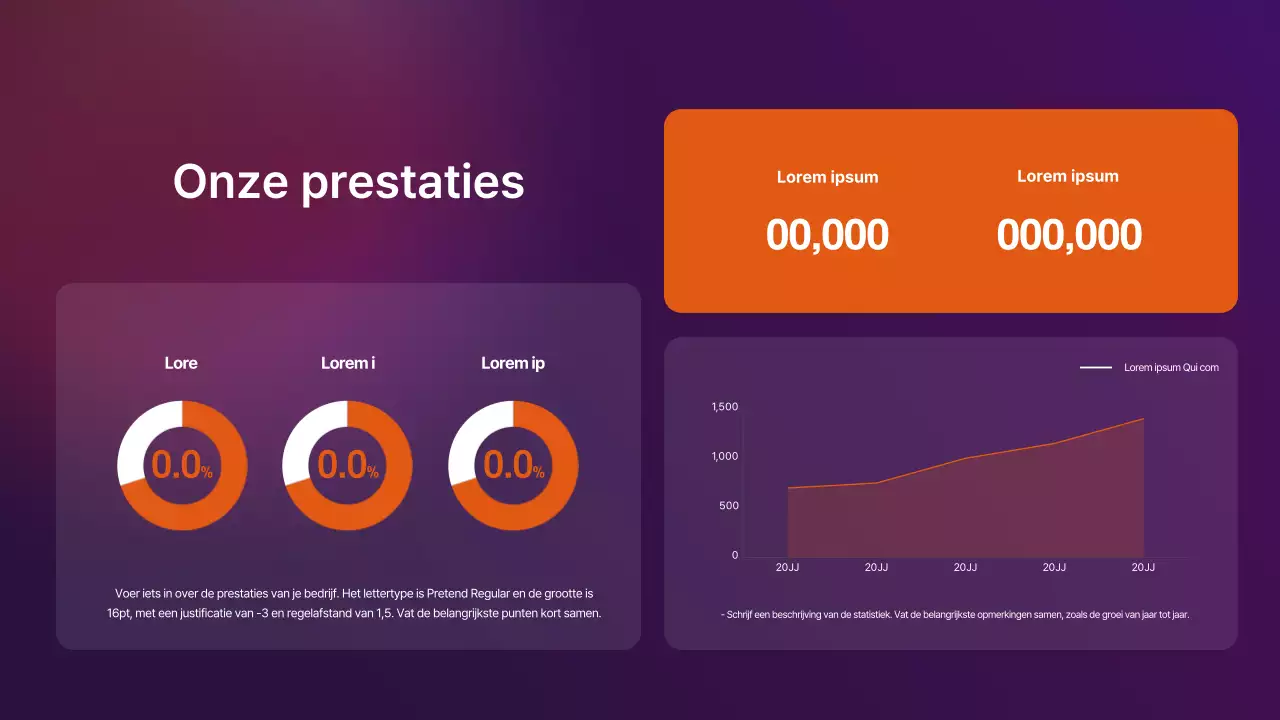 Paars en oranje kleurverloop bedrijfsprofiel