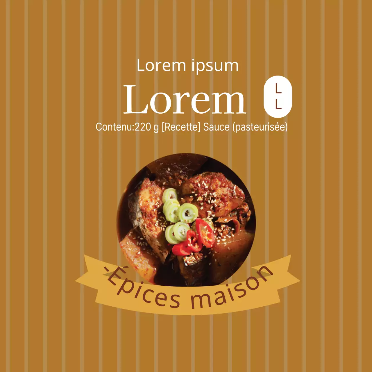 Etiquette d'épices pour sauce au curry