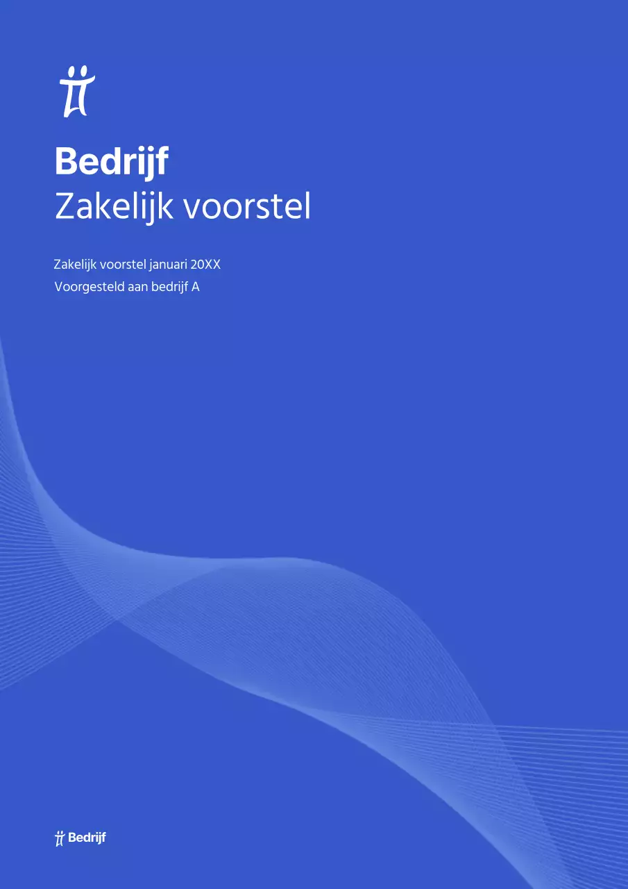 Eenvoudig concept zakelijk voorstel in blauw