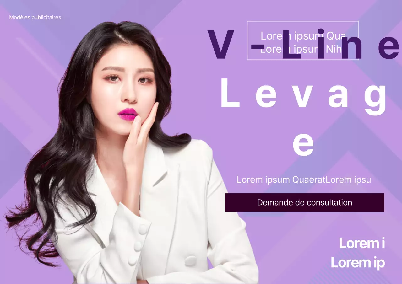 Une affiche colorée de chirurgie plastique violette