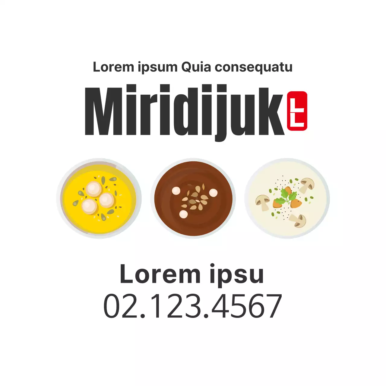 Ilustración blanco limpio restaurante gachas promoción