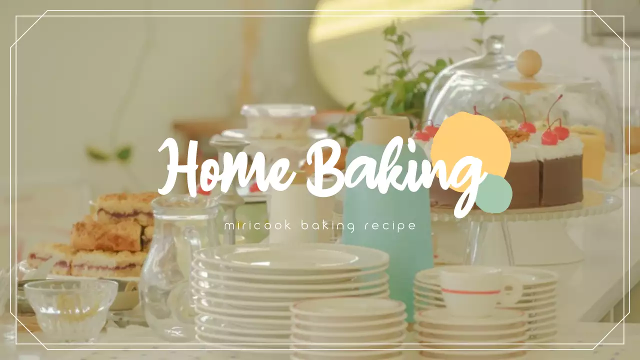 Pastel Emotional Baking Channel Home Baking YouTube Thumbnail
