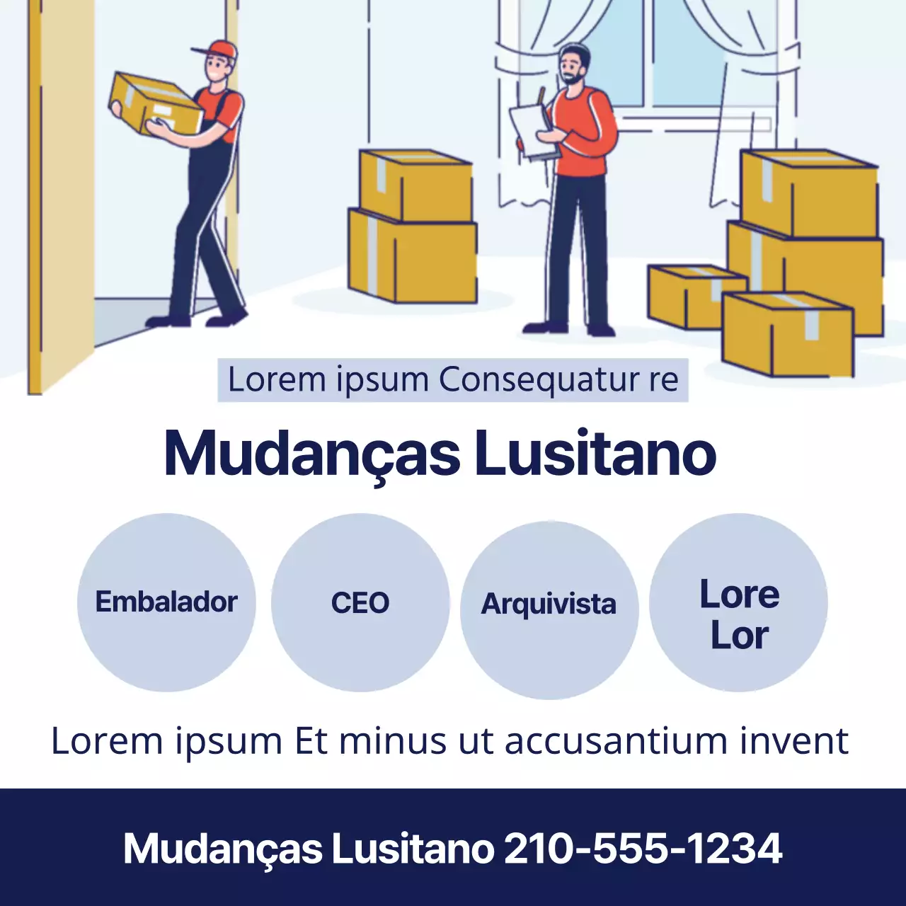 Ilustração azul Promoção de mudança Yongdal Neat