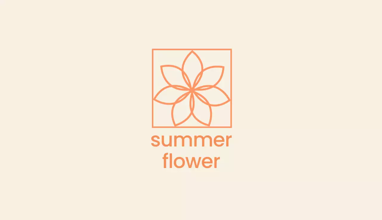 Orange Minimal Floral Business Card