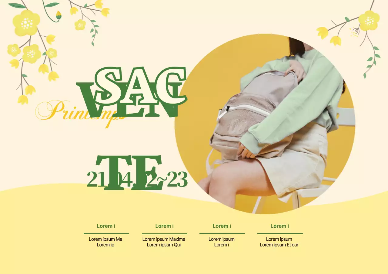 Yellow Green Photo Highlight Neat Spring Bags Promouvoir une vente événementielle