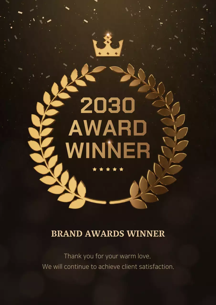 Gold Elegant Award Announcement Poster