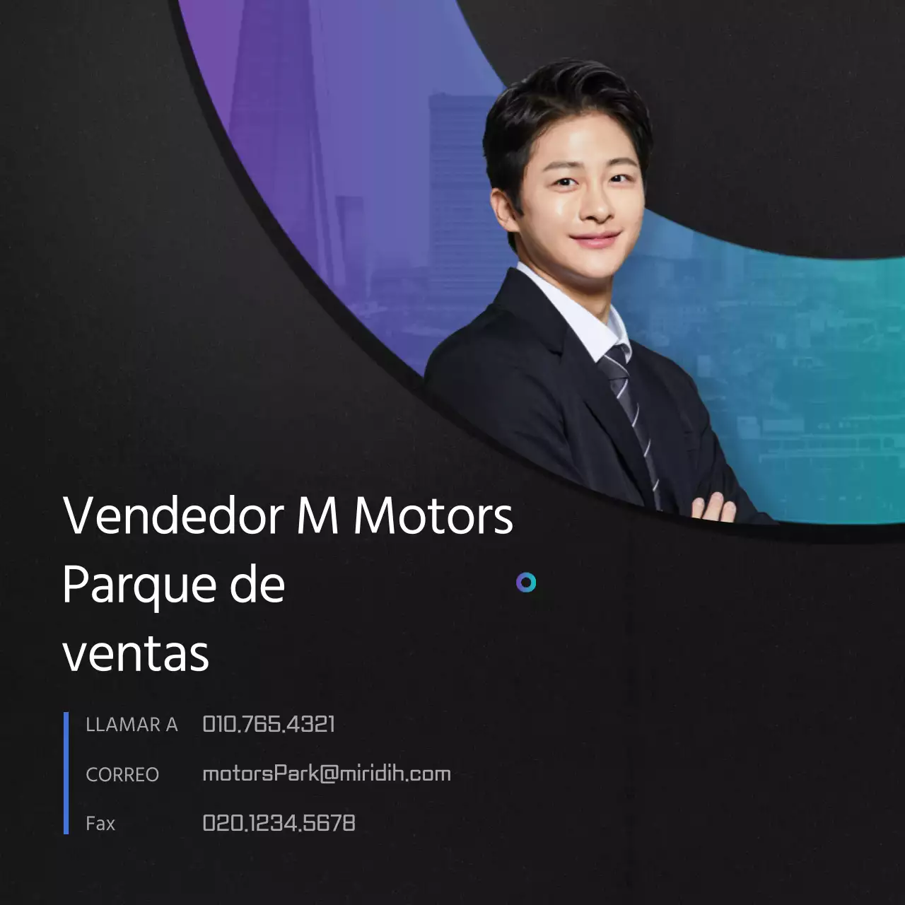 Perfiles de vendedores en negro y degradados