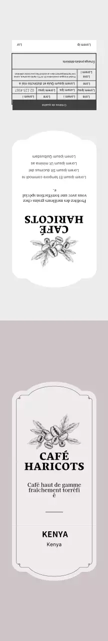 Emballage beige illustré des grains de café Vincci Cafe