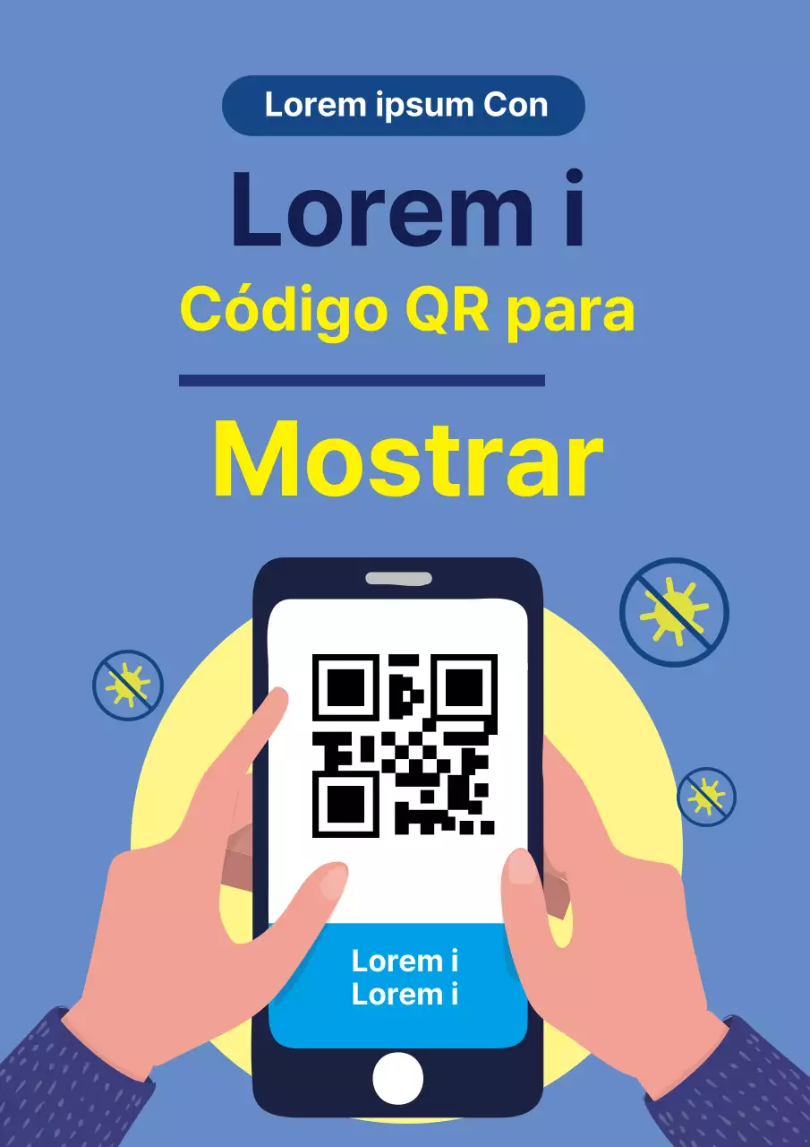 Etiquetas azuis ilustradas de registo do coronavírus