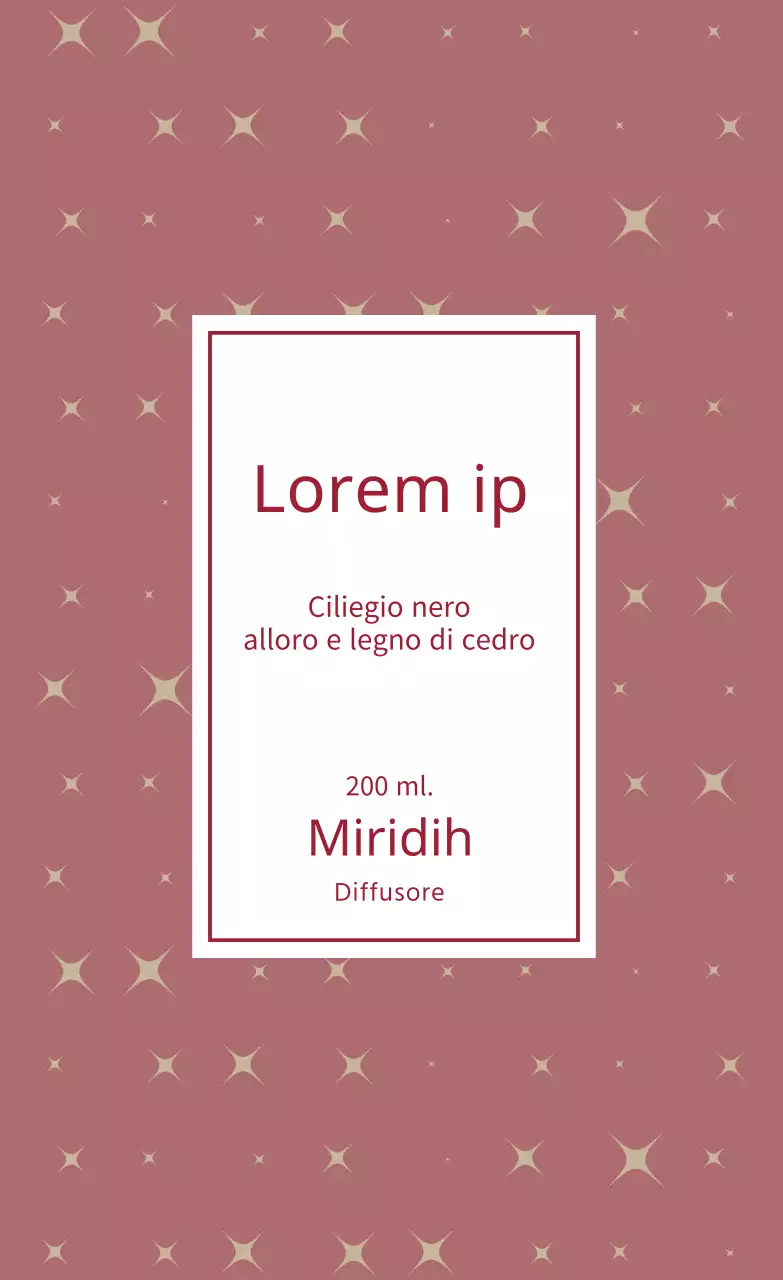 Etichetta del diffusore con motivo glitter rosso