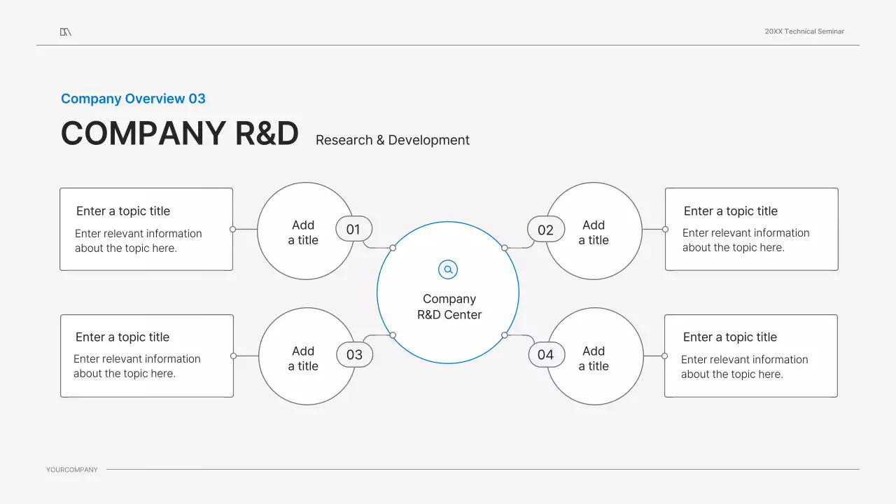 흰색과 파랑색 깔끔한 컨셉의 기술 세미나 비즈니스 프레젠테이션 키트