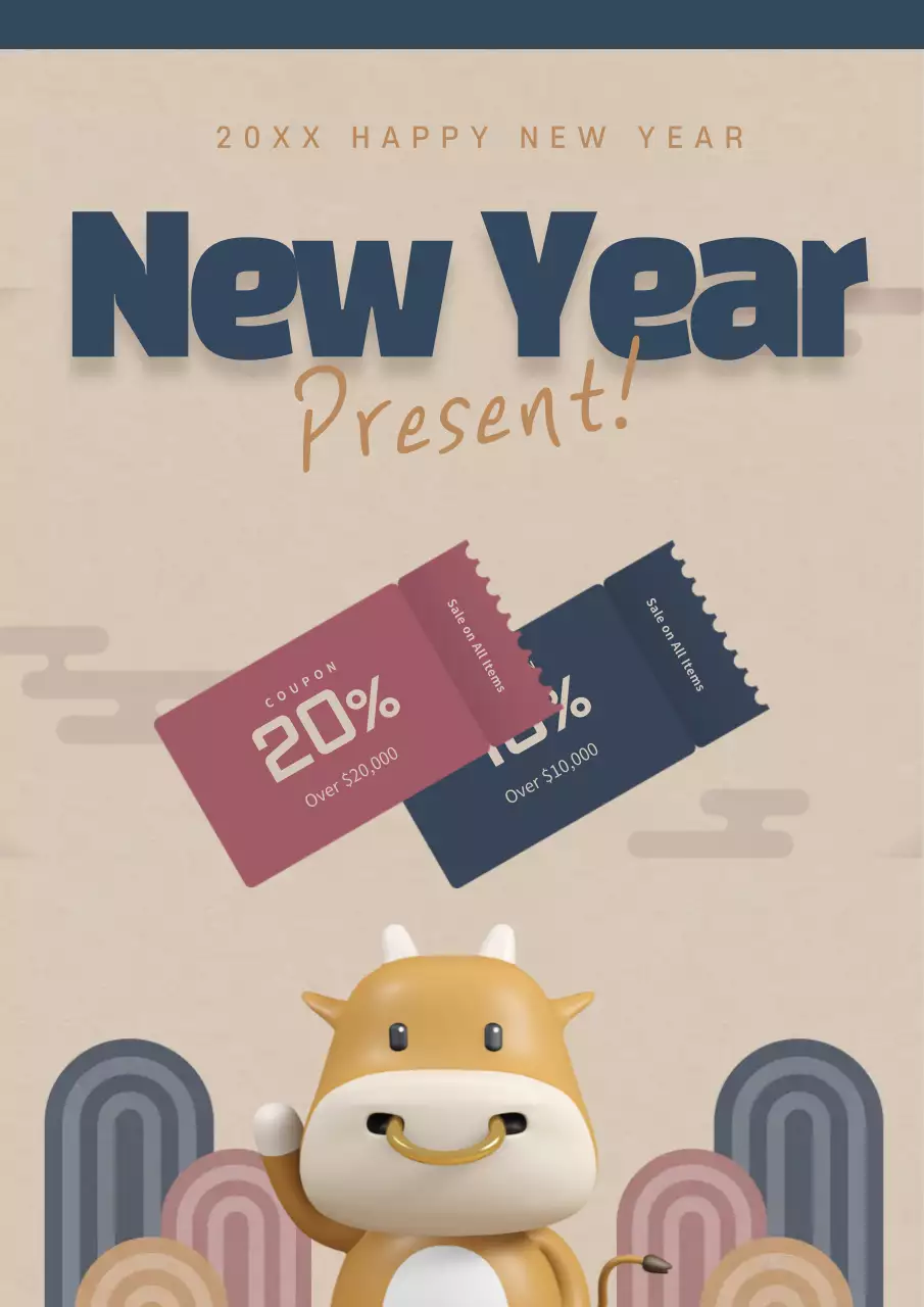 Beige Traditional New Year Promotion Poster