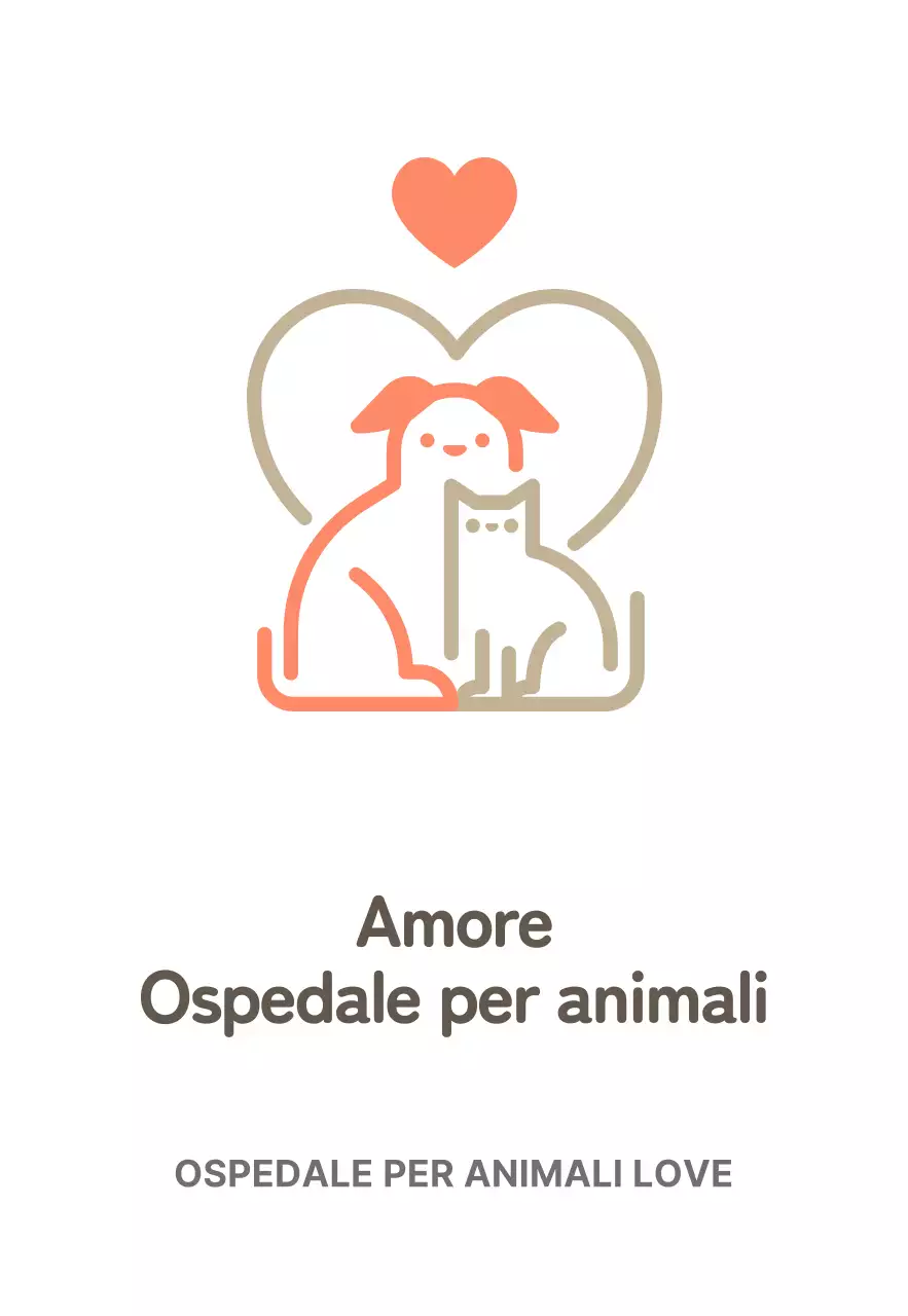 Cartello bianco della clinica veterinaria con logo di un simpatico animale