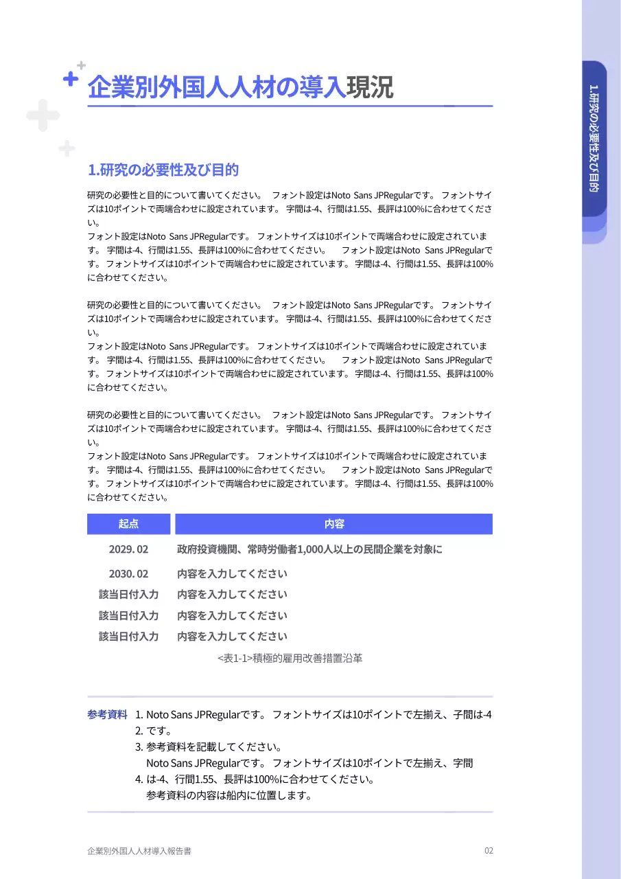 青 シンプル 企業報告書 報告書 文書フォーム