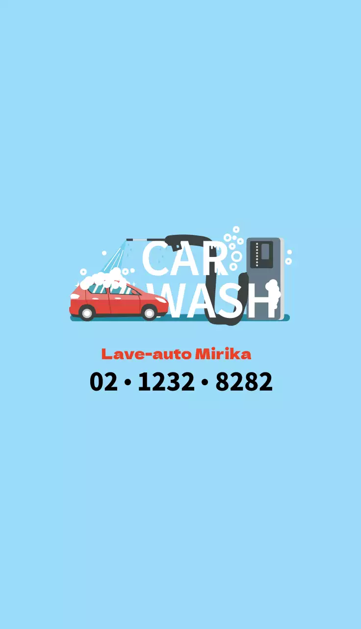 Coupon de lavage de voiture avec illustration bleue