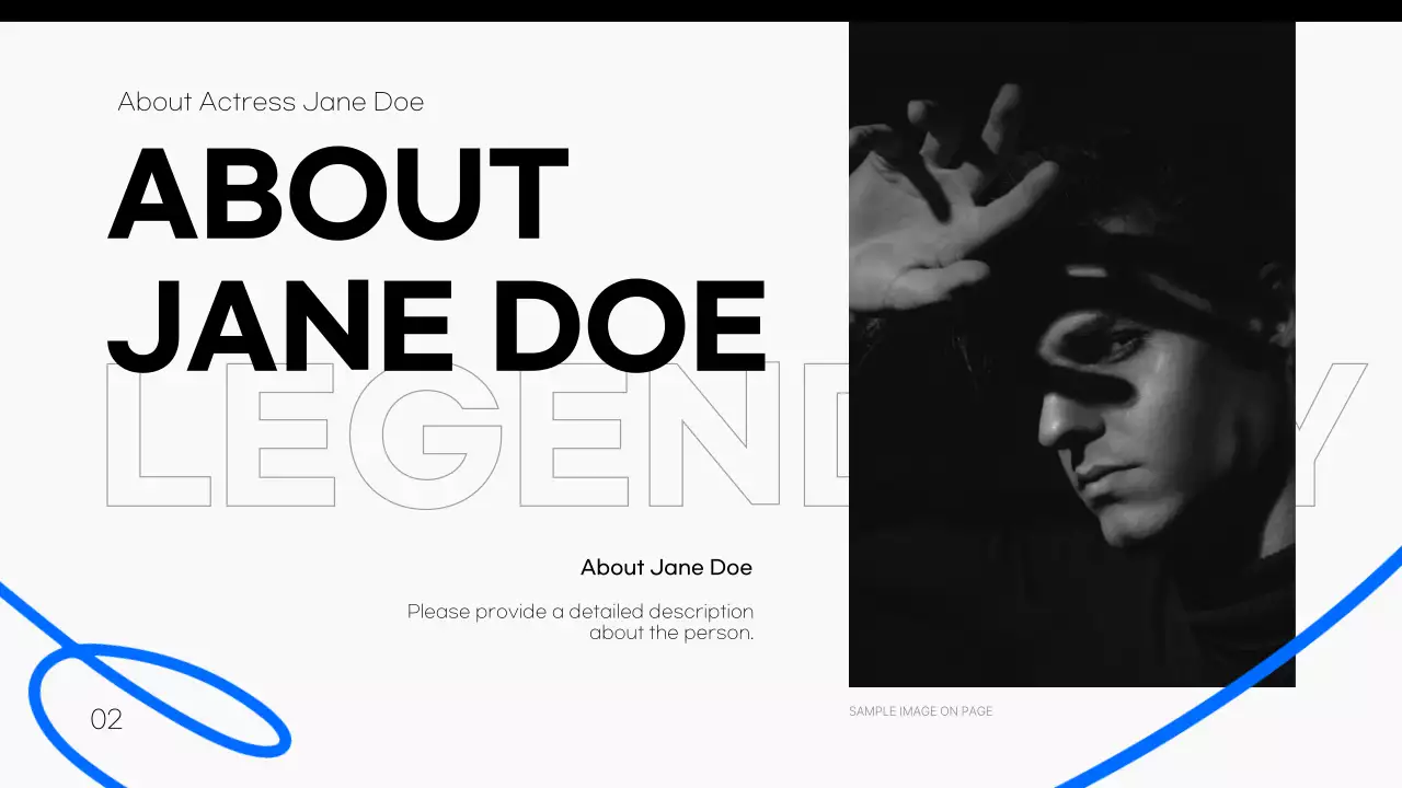 블랙 모던 여배우 프로필 프레젠테이션