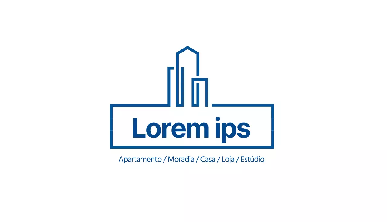 ícone de ilustração azul simples do sector imobiliário