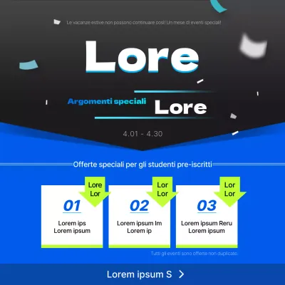 Un semplice evento speciale blu e nero per le vacanze estive