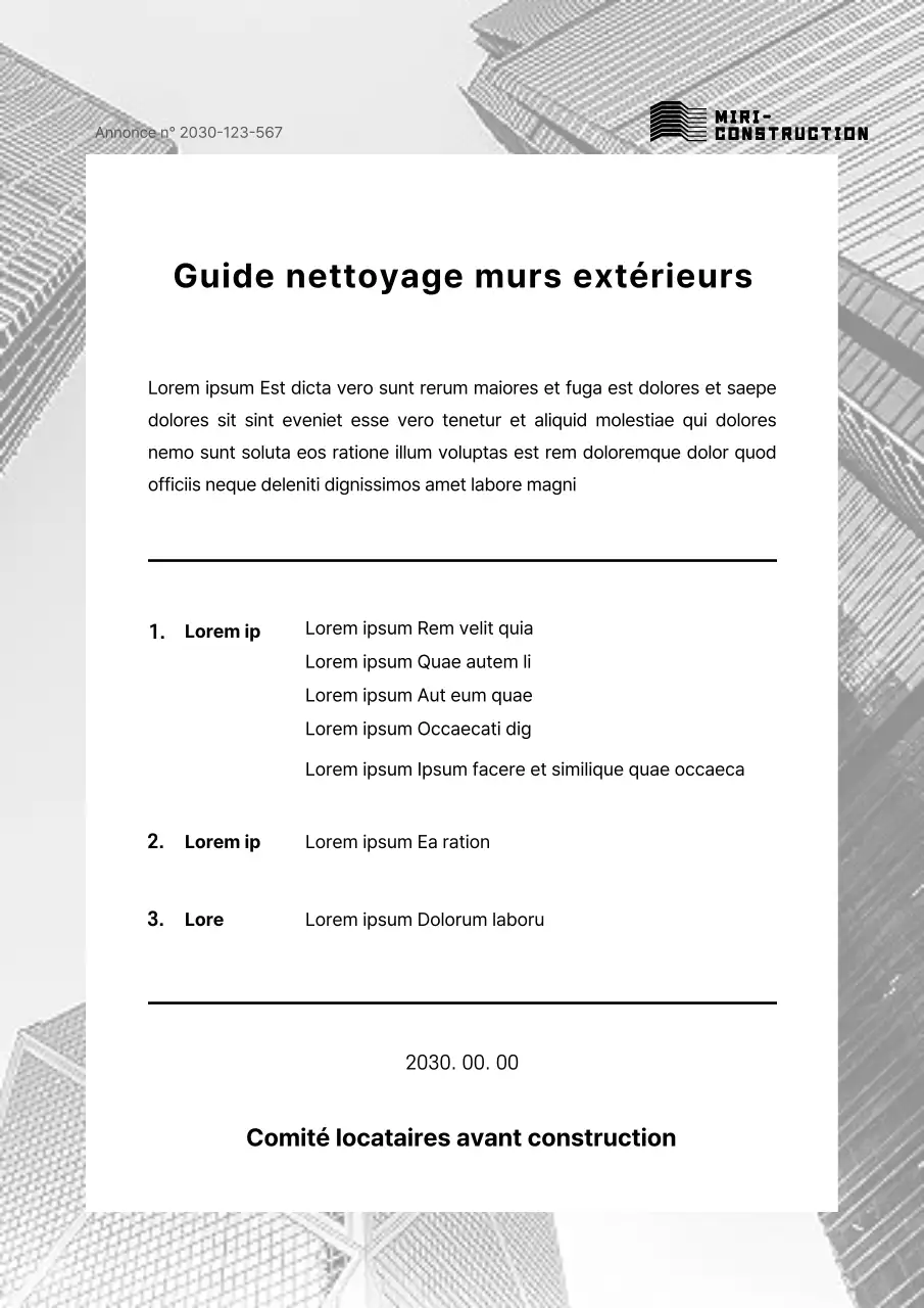 Une annonce simple en noir et blanc avec une ambiance cool