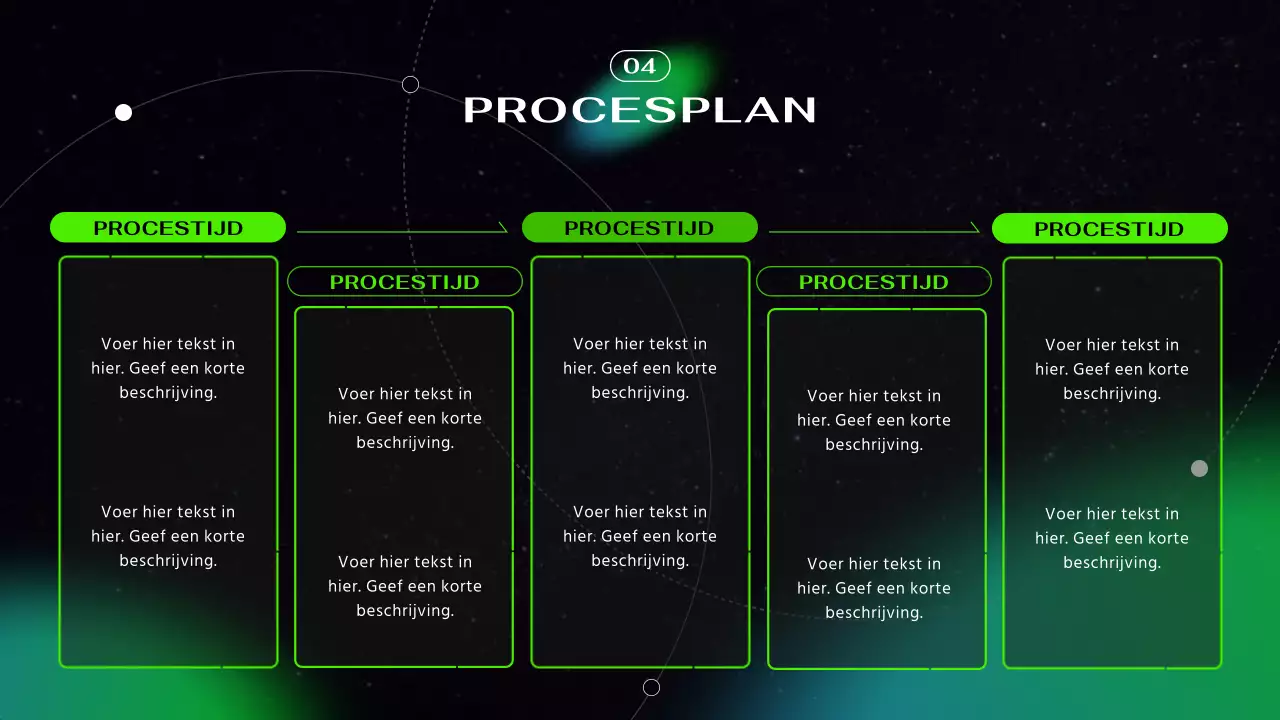 Zwart en neon cybernetische futuristische astronautenpresentatie