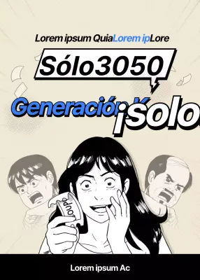 Descuento en adolescentes de inspiración manga en beige y azul