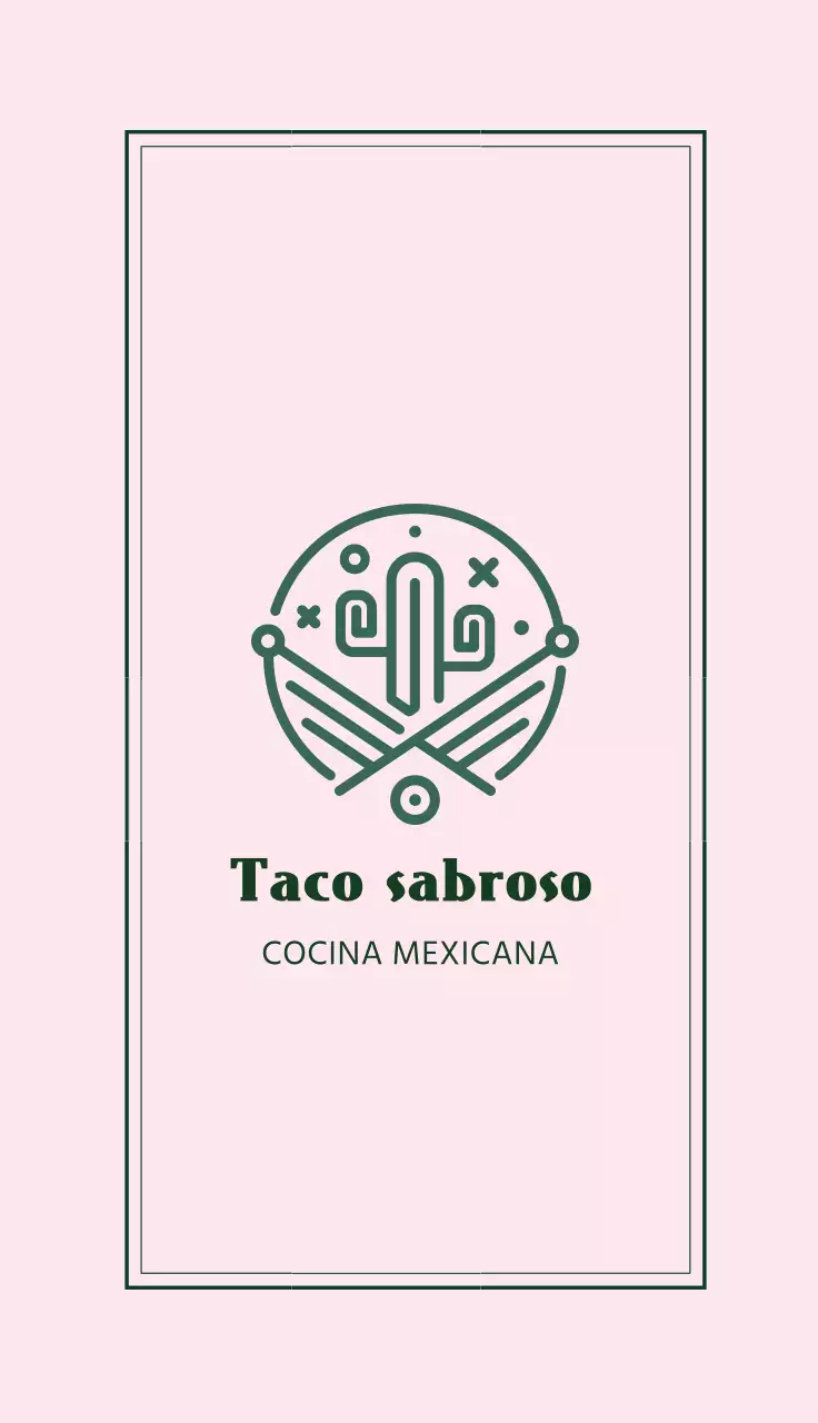 pink green simple restaurant taco