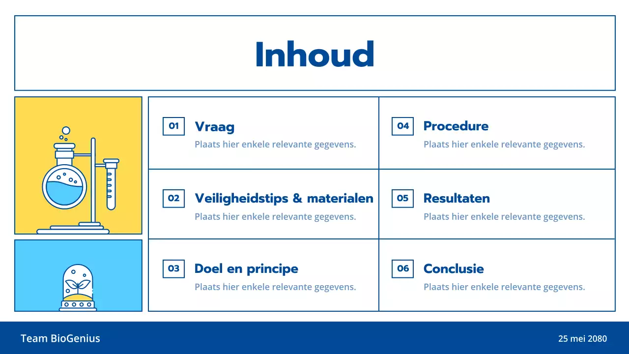 Licht blauwe en gele lijn illustratie schone wetenschap experiment onderwijs klasse presentatie thema