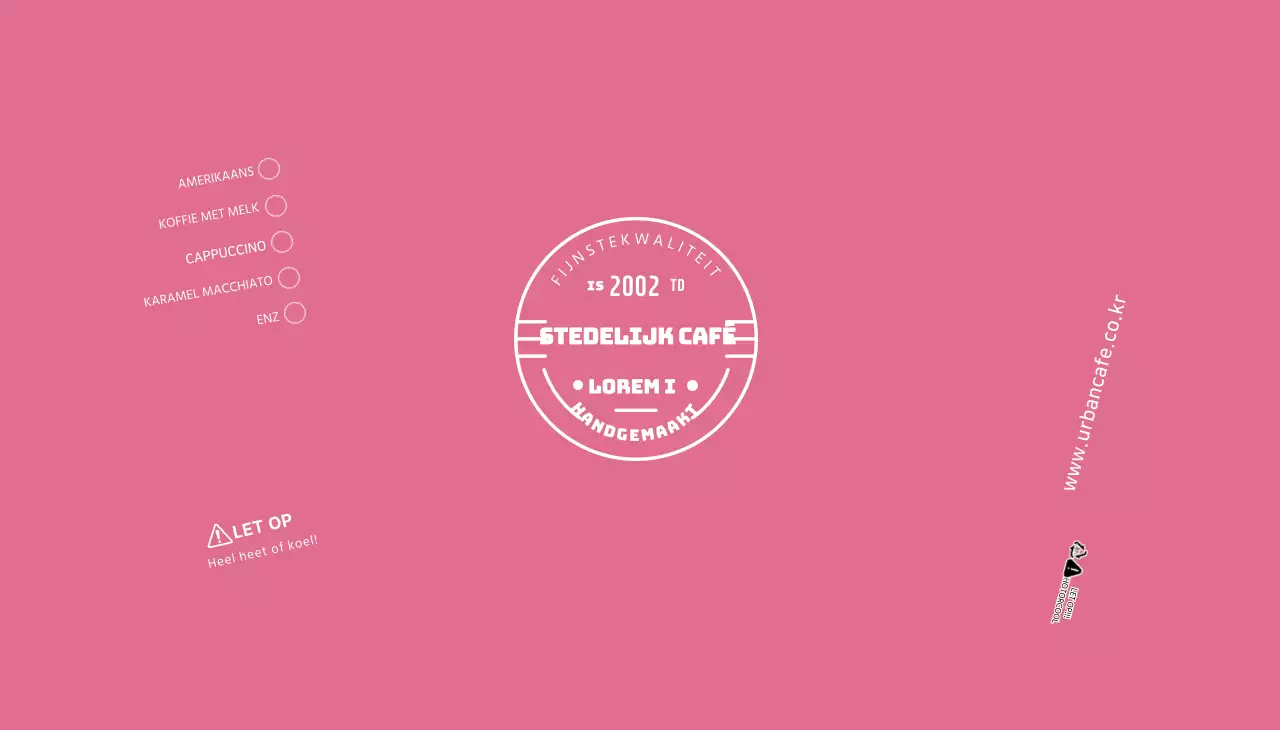 Wit Roze Nette Symbolen Café