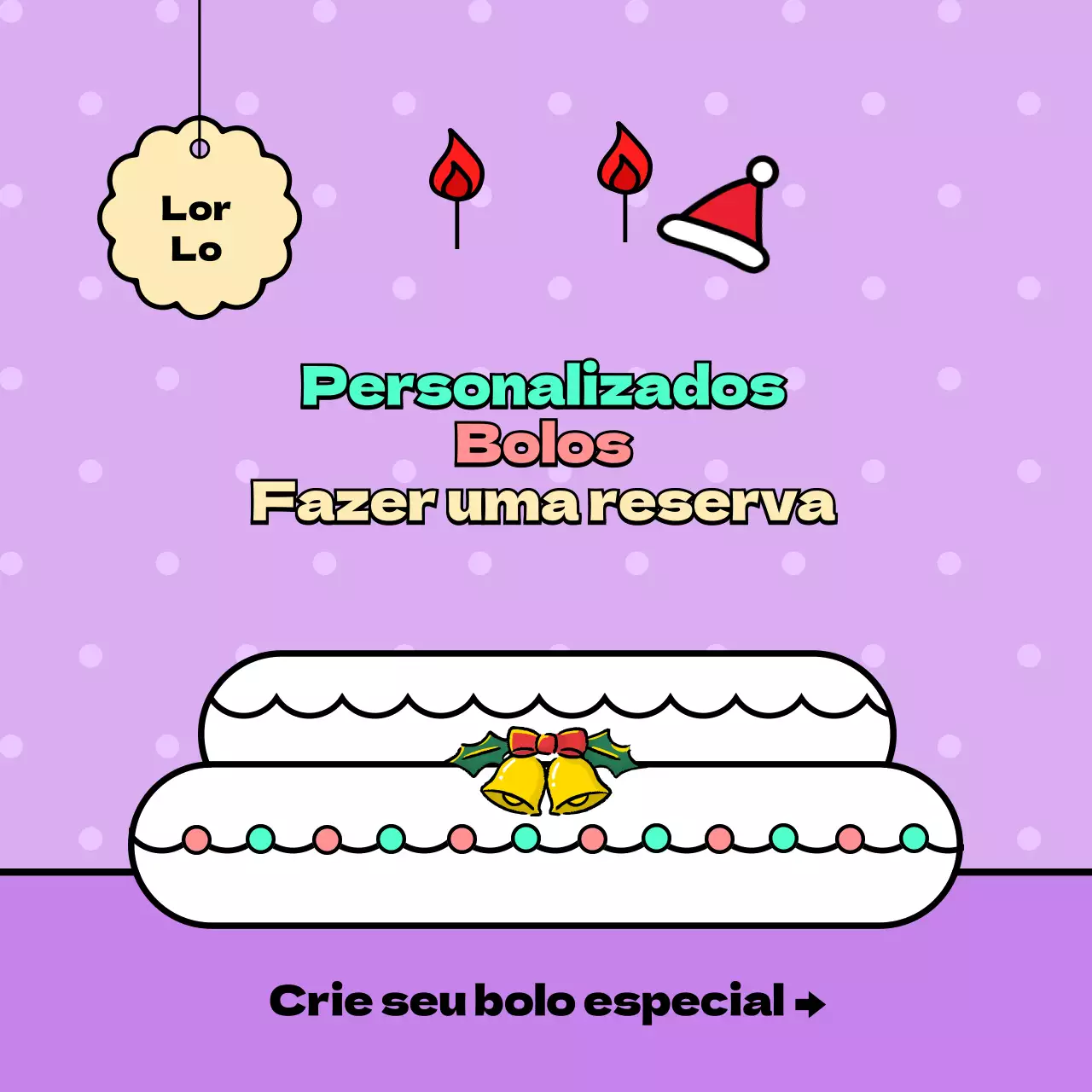 Bolo de Natal personalizado para evento ilustração de linha