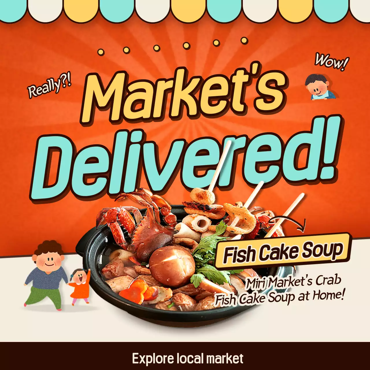 Orange Retro Food Promotion Instagram Post