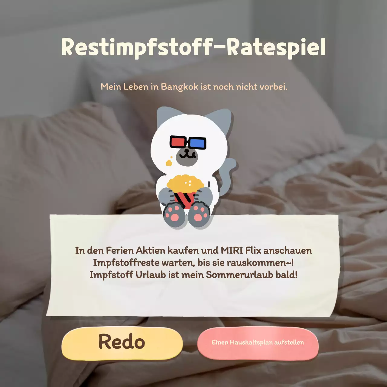 Urlaubstypischer Psychologietest mit einem niedlichen Konzept für einen blauen Pool