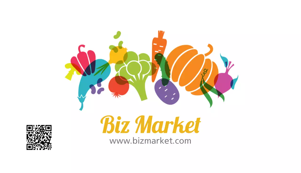 カラフル ポップ マーケット ロゴ 名刺