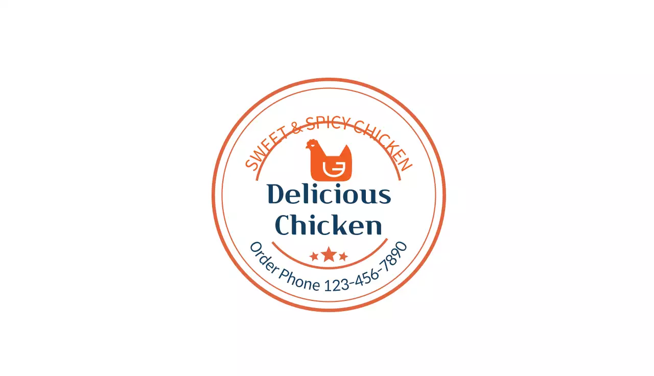 Orange Clean Chicken Menu Business Card