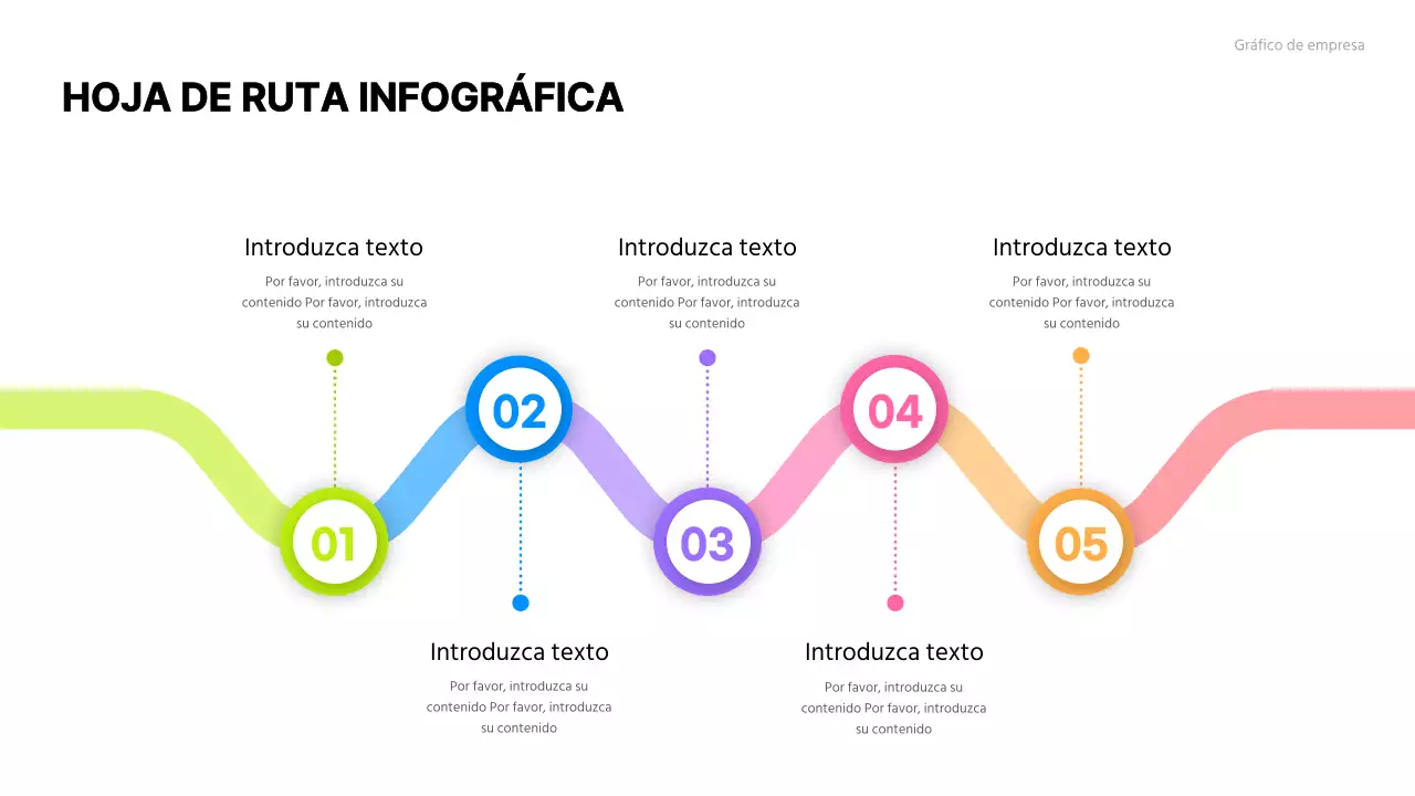 Hoja de ruta del concepto de zigzag multicolor