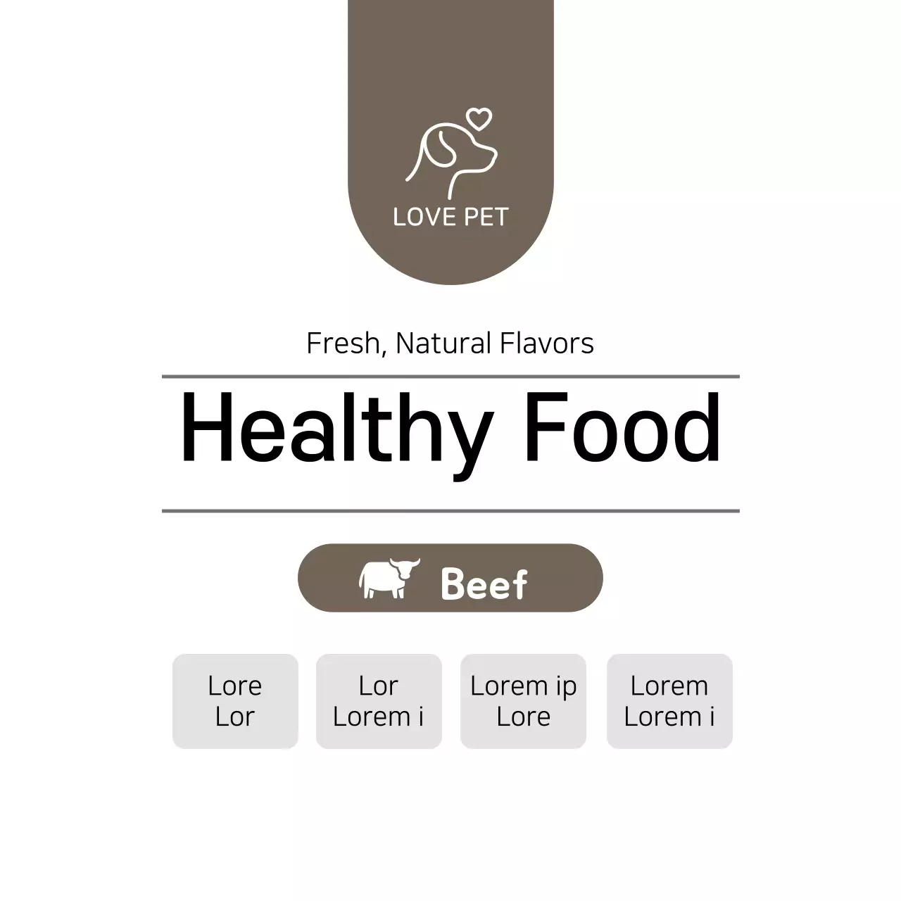 Label simbol makanan hewan peliharaan dari tembaga padat