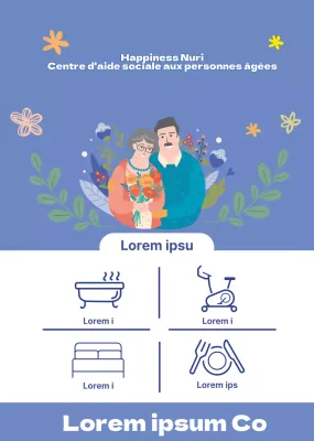 Bleu Illustration chaude d'un centre d'aide sociale