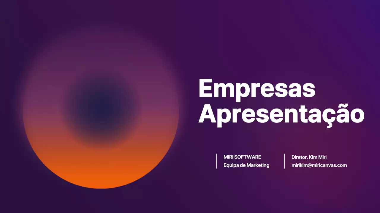 Perfil da empresa em gradiente roxo e laranja
