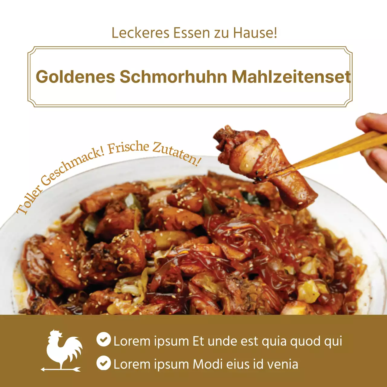 Sojasauce gedünstetes Huhn Restaurant Huhn Essen Mahlzeit Kit Promotion