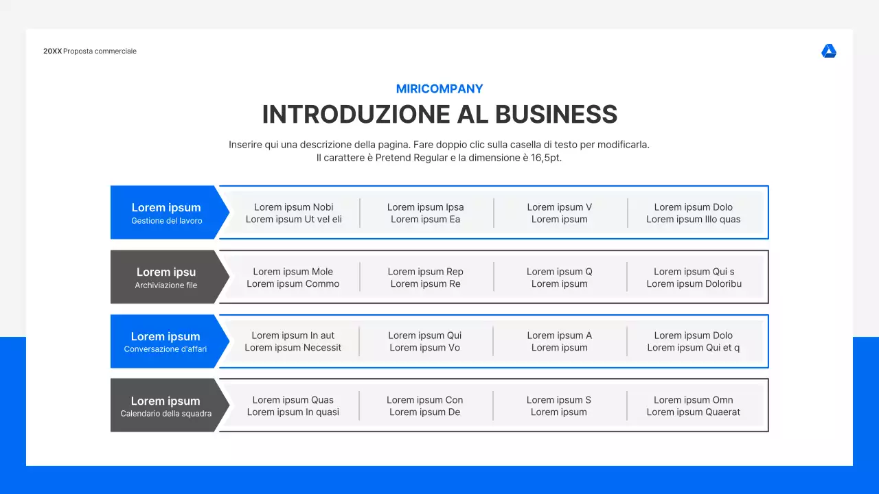 Kit di presentazione di proposte commerciali pulito e intuitivo in blu e grigio chiaro