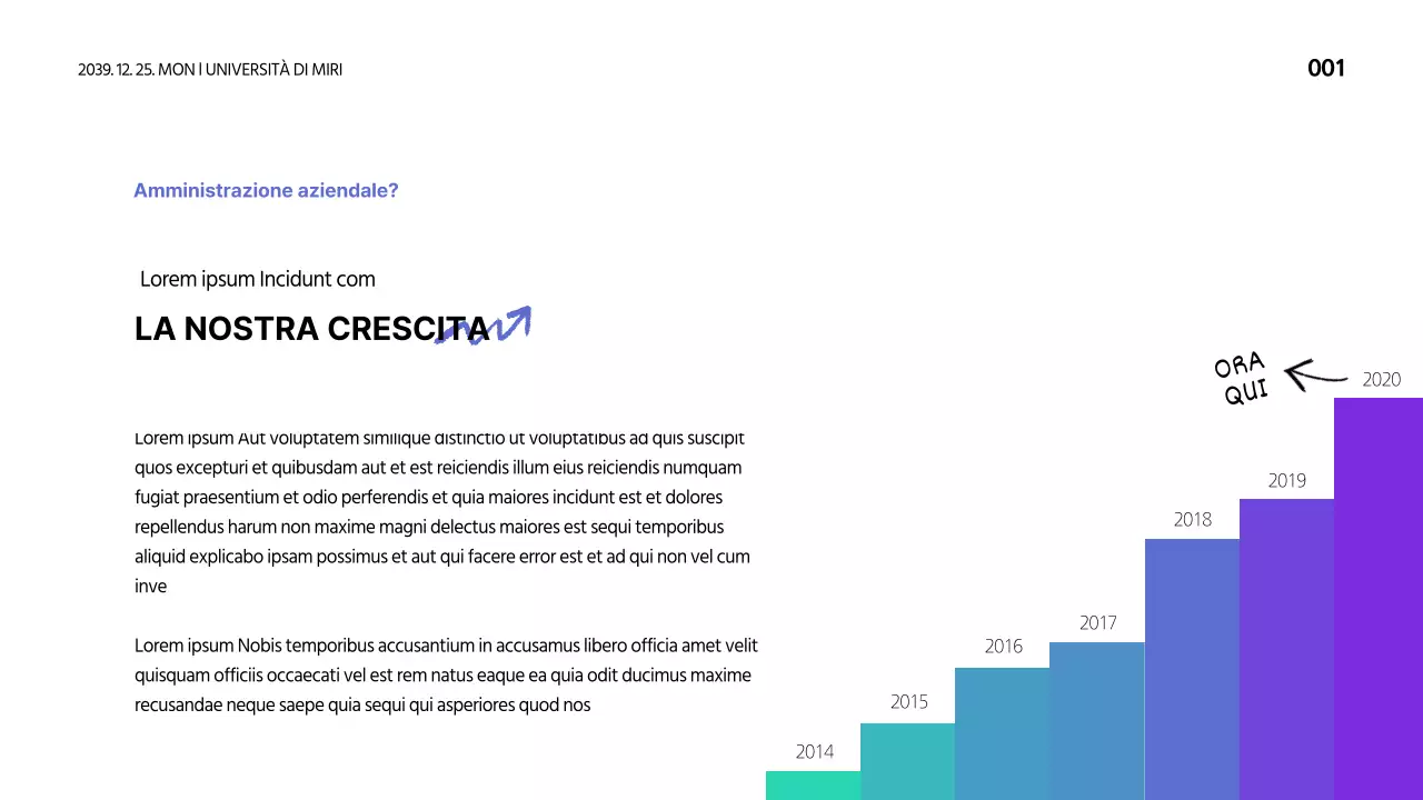 Design semplice e concettuale del grafico a barre con una combinazione di colori blu