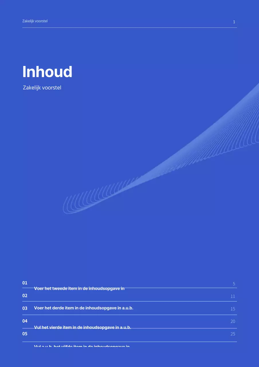 Eenvoudig concept zakelijk voorstel in blauw