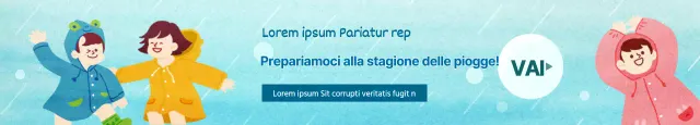 Prepararsi alla stagione delle piogge con un simpatico concetto di illustrazione in azzurro